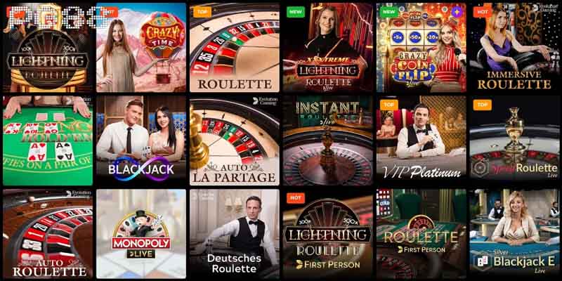 Các loại bàn chơi phổ biến tại sảnh game Evo