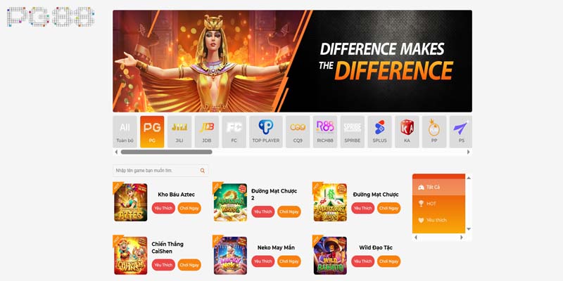 Các sảnh game đa dạng được nhiều người lựa chọn